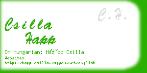 csilla happ business card
